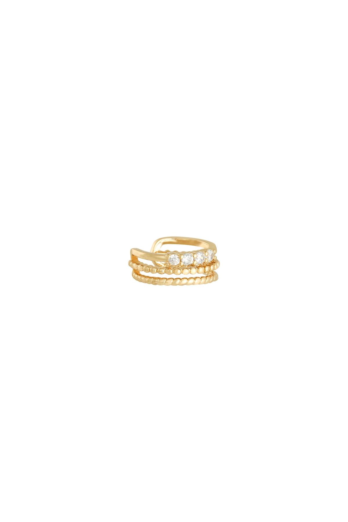 Damen Ear Cuff Royal Mehrschichtig | Kupfer vergoldet | Goldfarbe