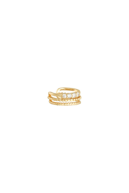 Damen Ear Cuff Royal Mehrschichtig | Kupfer vergoldet | Goldfarbe