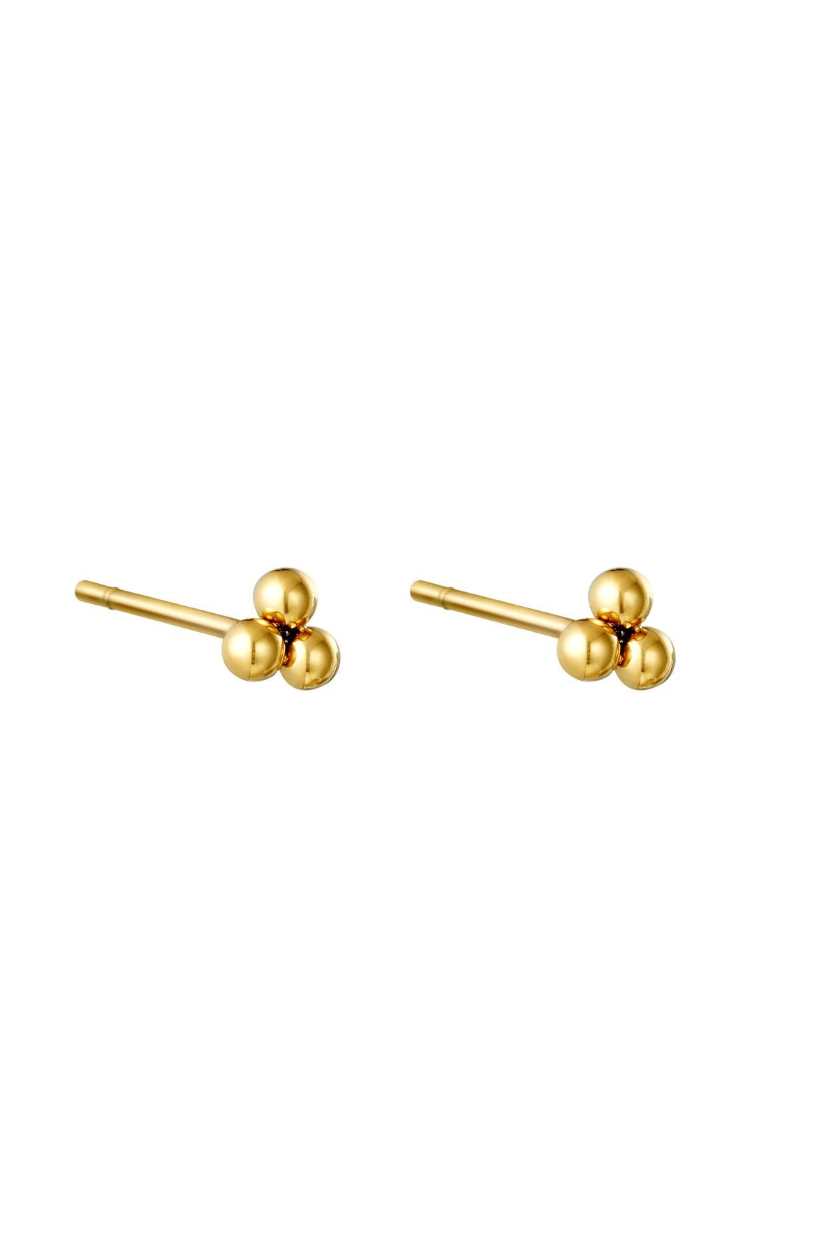 damen ohrringe triple kugel | edelstahl | goldfarbe