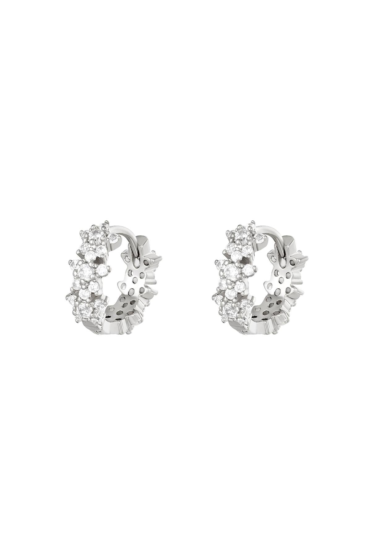 Damen Creolen Stern Strass | Kupfer | Gold Silber & Rot