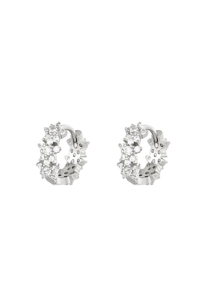 Damen Creolen Stern Strass | Kupfer | Gold Silber & Rot