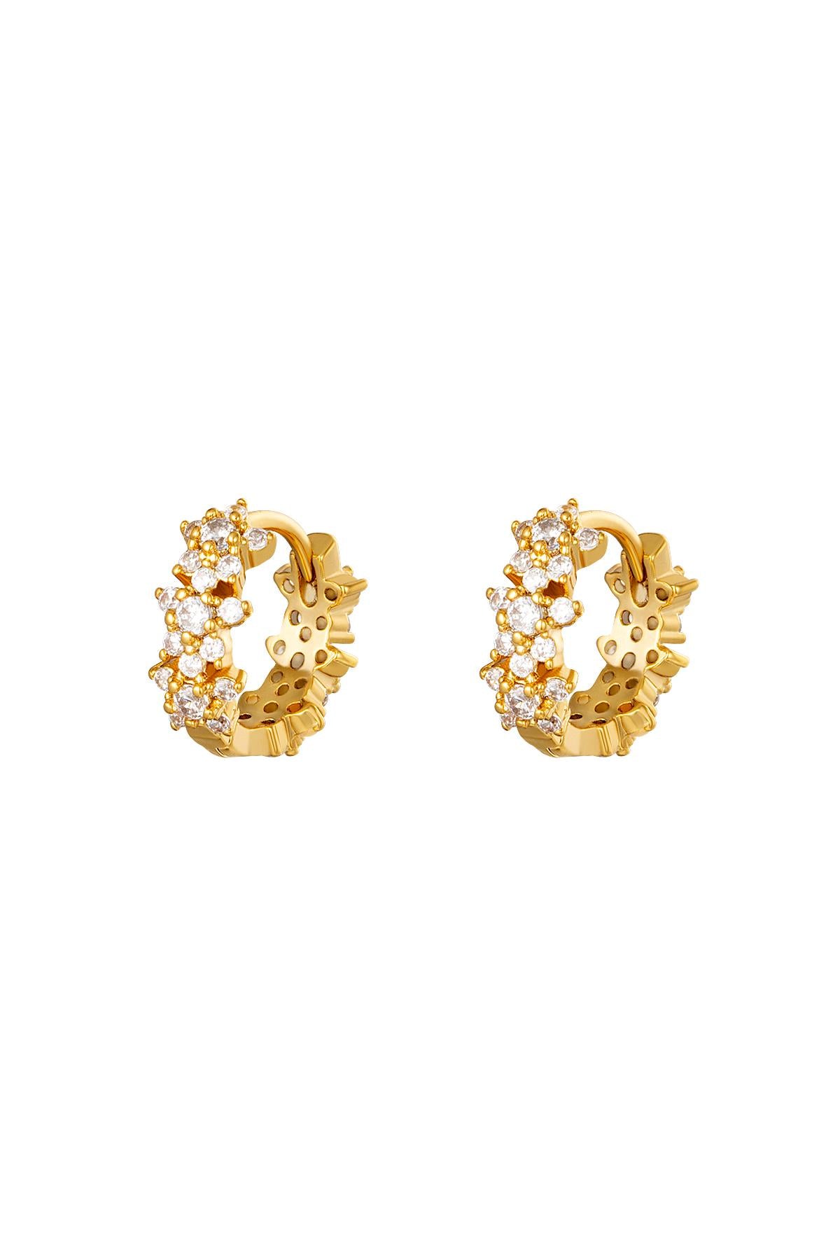 Damen Creolen Stern Strass | Kupfer | Gold Silber & Rot