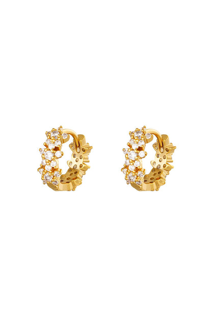 Damen Creolen Stern Strass | Kupfer | Gold Silber & Rot