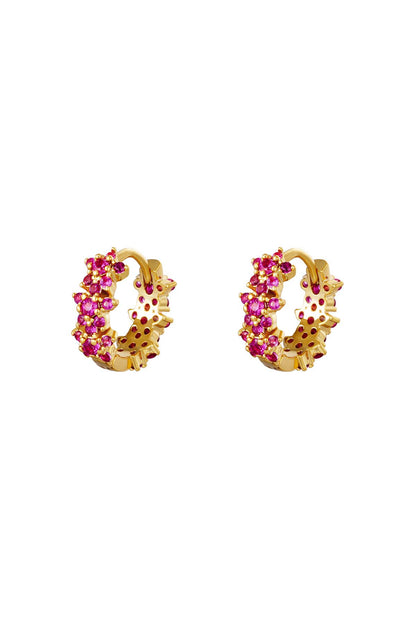 Damen Creolen Stern Strass | Kupfer | Gold Silber & Rot