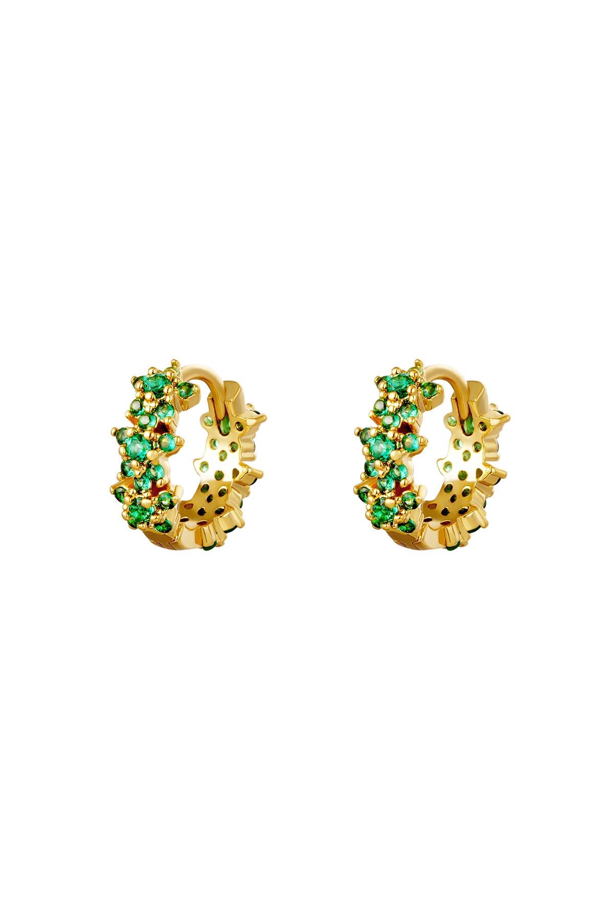 Damen Creolen Stern Strass | Kupfer | Gold Silber & Rot