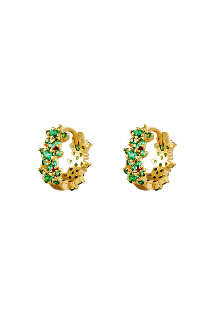 Damen Creolen Stern Strass | Kupfer | Gold Silber & Rot