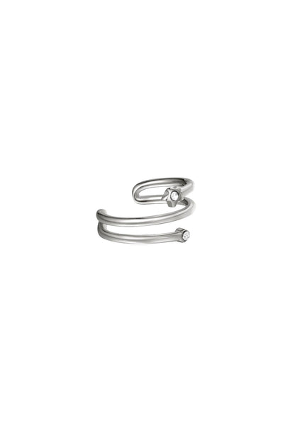 Damen Ear Cuff Spirale Stern Zirkon | Edelstahl | Silberfarbe & Goldfarbe