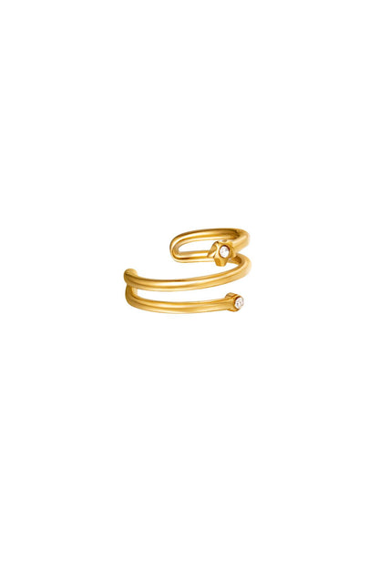 Damen Ear Cuff Spirale Stern Zirkon | Edelstahl | Silberfarbe & Goldfarbe