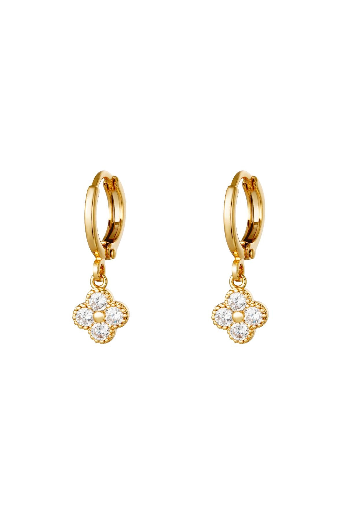 damen ohrringe clover blume zirkon | kupfer | gold & silber
