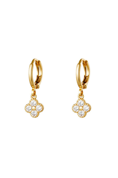 Damen Ohrringe Clover Blume Zirkon | Kupfer | Gold & Silber