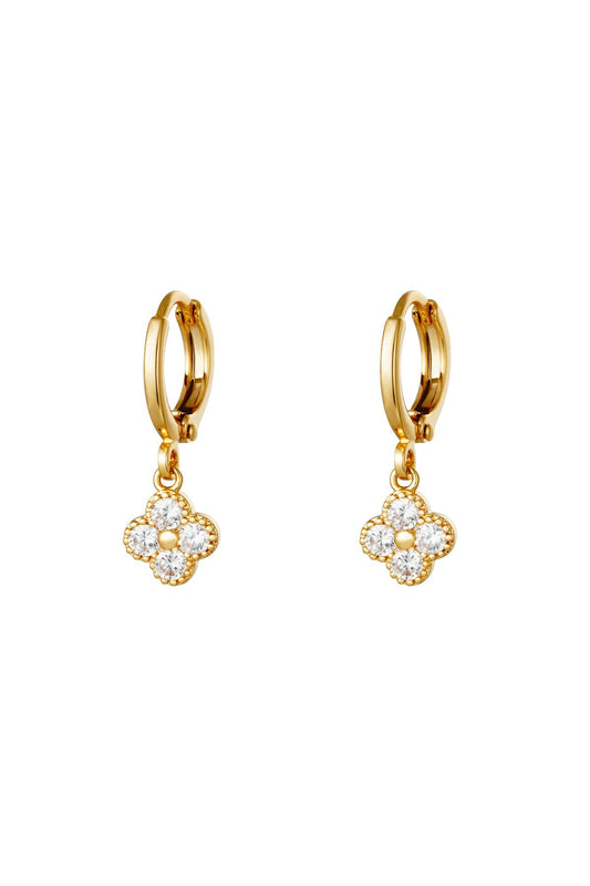 Damen Ohrringe Clover Blume Zirkon | Kupfer | Gold & Silber