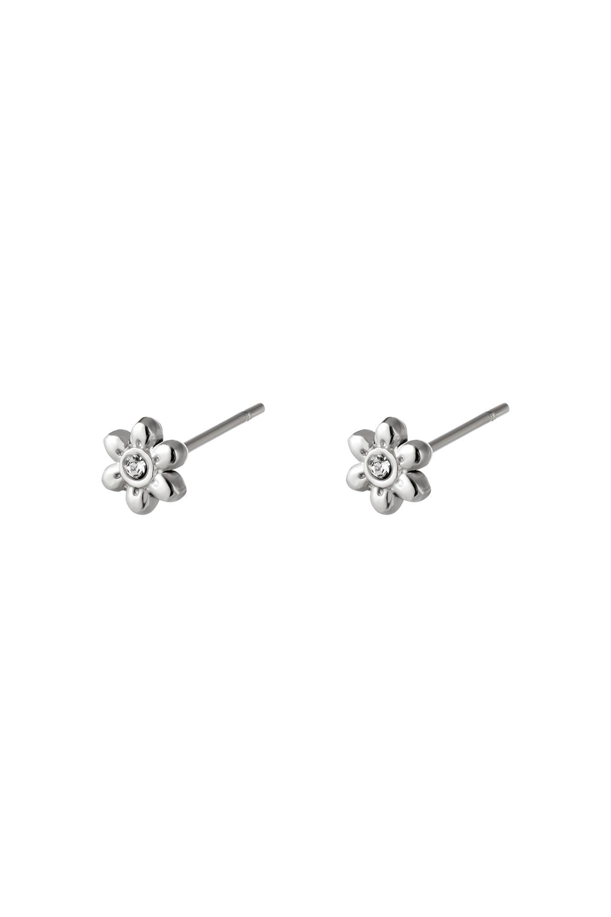 damen ohrstecker blume zirkon | edelstahl | goldfarbe & silberfarbe