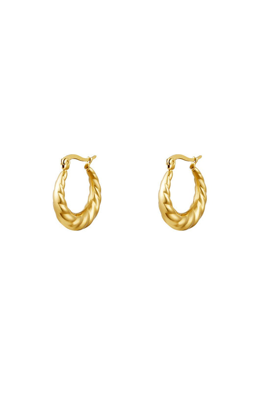 Damen Ohrringe Baguette Luxus | Edelstahl | Goldfarbe