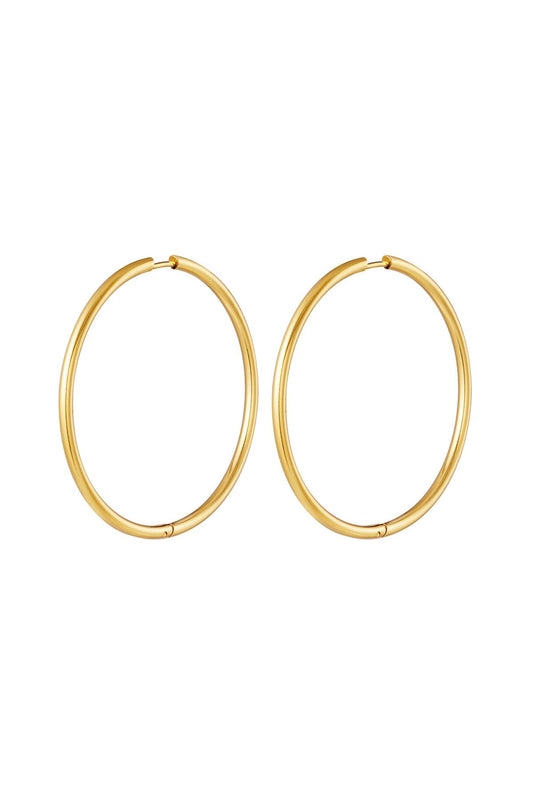 Damen Creolen XXL Glanz | Edelstahl | Gold & Silber