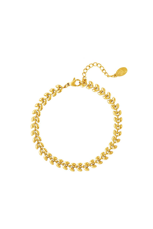 Armband Blätter Goldfarbe Edelstahl