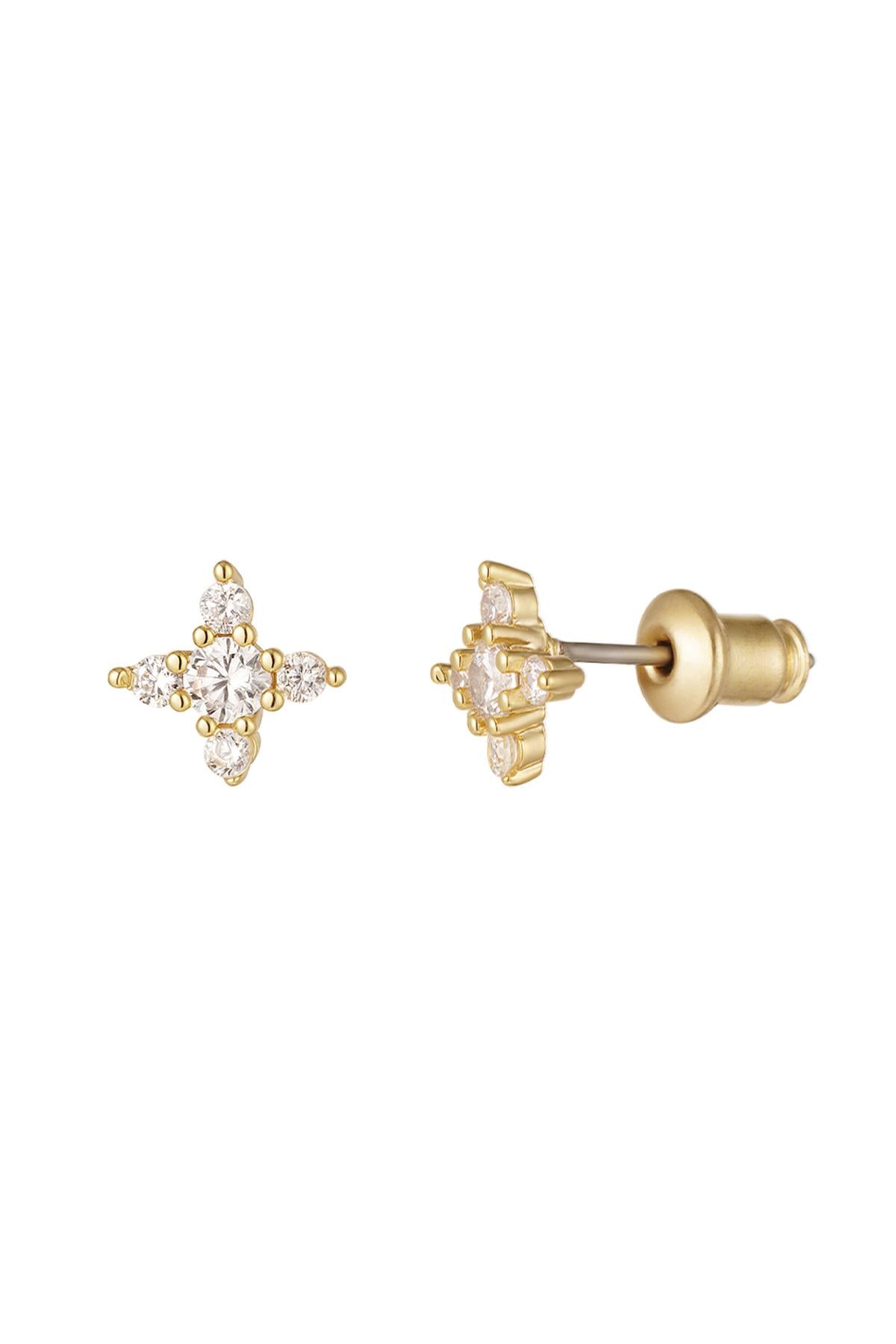 damen ohrstecker stern zirkonia | kupfer vergoldet | goldfarbe