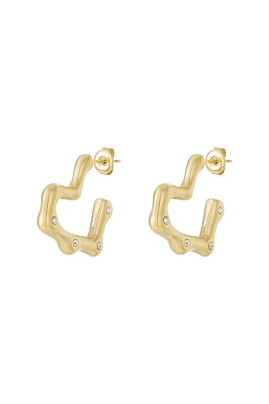 Damen Herz-Creolen Alltagsglanz | Edelstahl | Gold & Silber