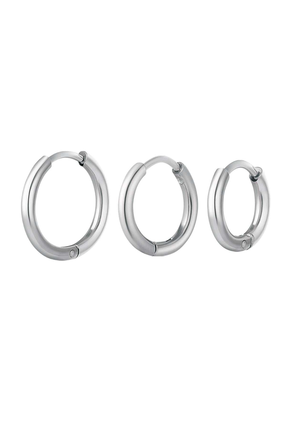 Damen Creolen-Set 3-teilig | Edelstahl | Gold & Silber