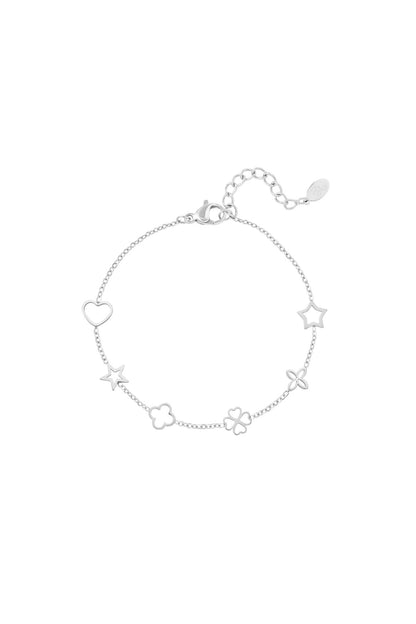 Armband mit Figuren Goldfarbe Edelstahl