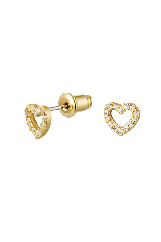 Ohrstecker Herz - Goldfarbe Kupfer