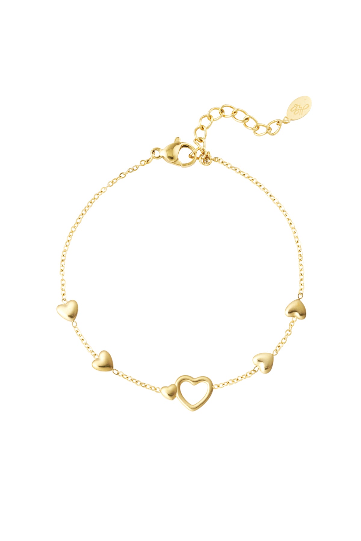 armband „all you need is love“ – goldfarbe - goldfarbefarbe