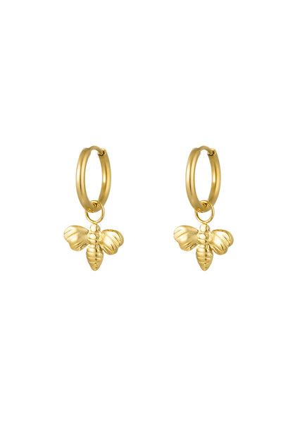 Damen Ohrringe Biene Anhänger | Edelstahl | Gold & Silber