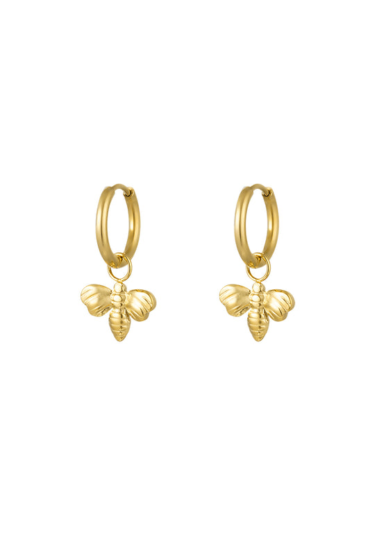 Damen Ohrringe Biene Anhänger | Edelstahl | Gold & Silber
