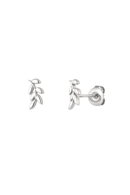 Damen Ohrstecker Blätter Elegant | Edelstahl | Goldfarbe & Silberfarbe
