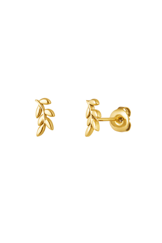 Damen Ohrstecker Blätter Natur | Edelstahl | Goldfarbe & Silberfarbe