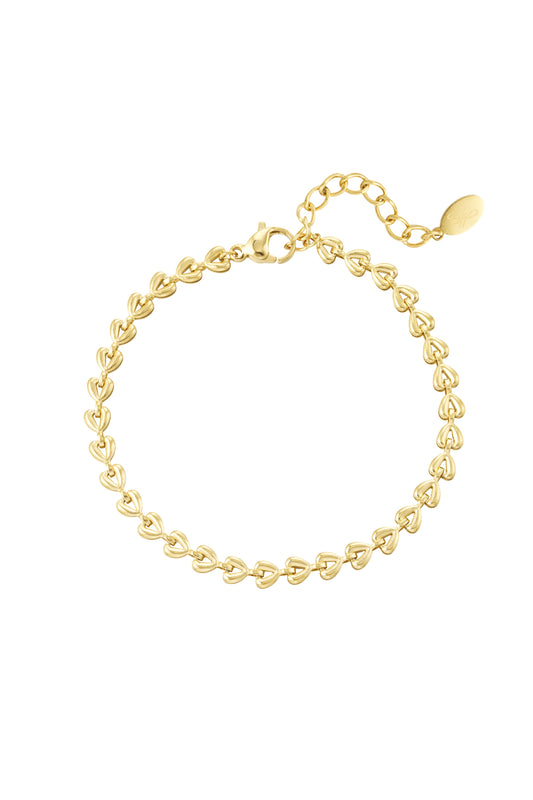 Armband verbundene Herzen – Goldfarbe - Goldfarbefarbe