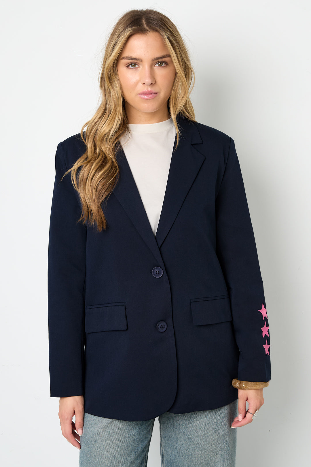 damen anzug set gewebt | polyester | grau & dunkelblau