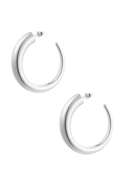 Damen Ohrringe Kreis Matt | Edelstahl | Goldfarbe & Silberfarbe