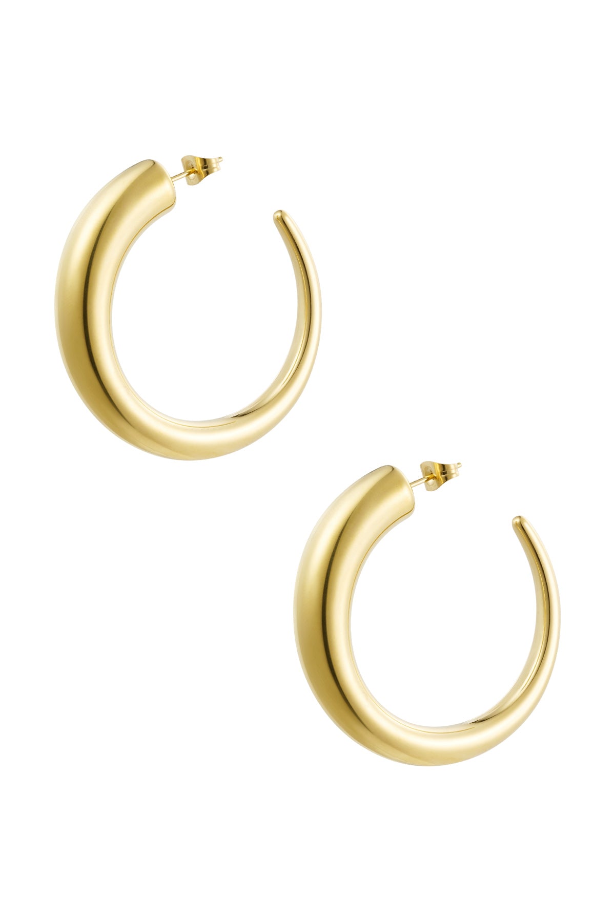 Damen Ohrringe Kreis Matt | Edelstahl | Goldfarbe & Silberfarbe