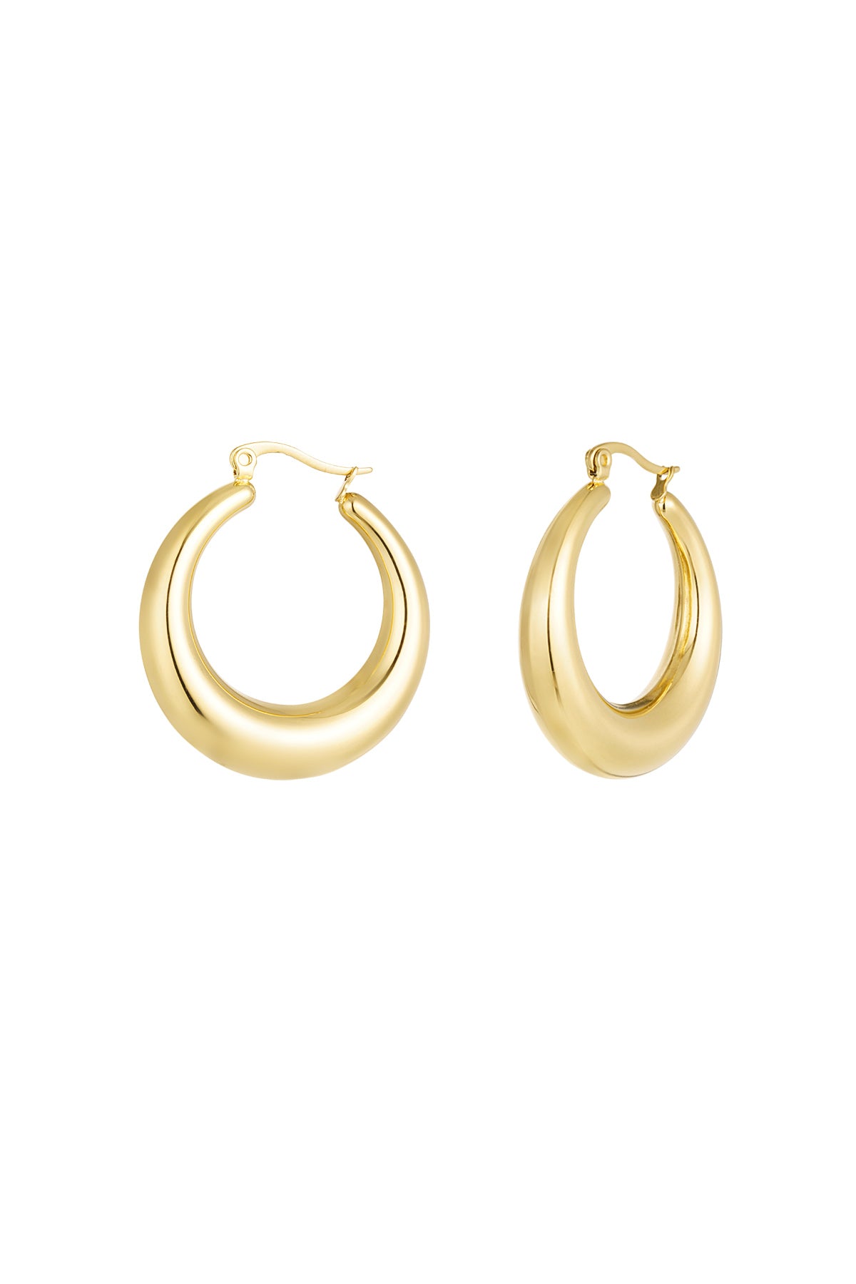 damen ohrringe rund fein | edelstahl | goldfarbe