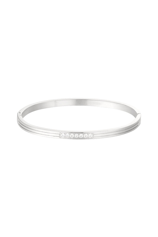 Damen Handkette Stein Mitte | Edelstahl | Goldfarbe