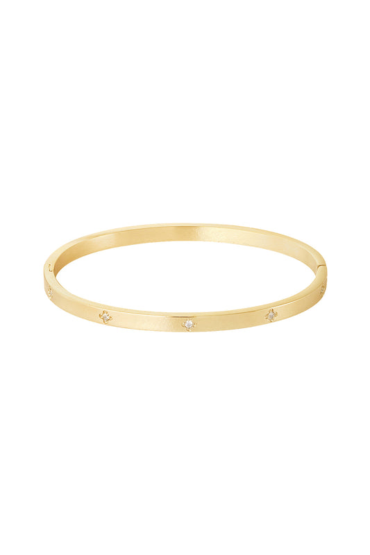Damen Handkette Steinbesatz Edel | Edelstahl | Goldfarbe