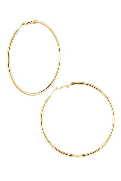 Damen Kreisohrringe 14K vergoldet | Edelstahl | Gold & Silber