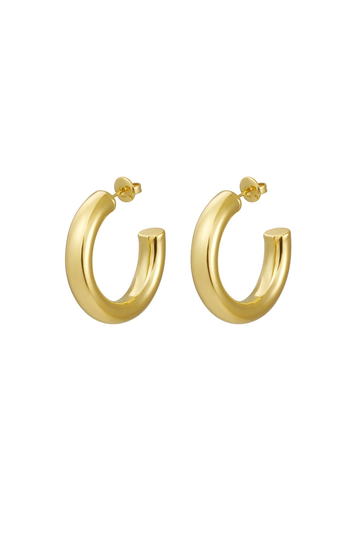 damen ohrringe kreis hochglanz | edelstahl | goldfarbe