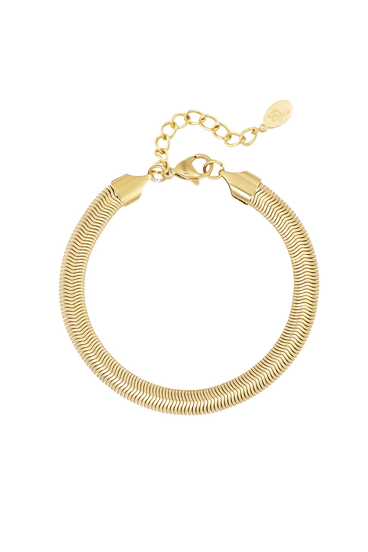 Armband flach grob - Goldfarbe-6.0MM