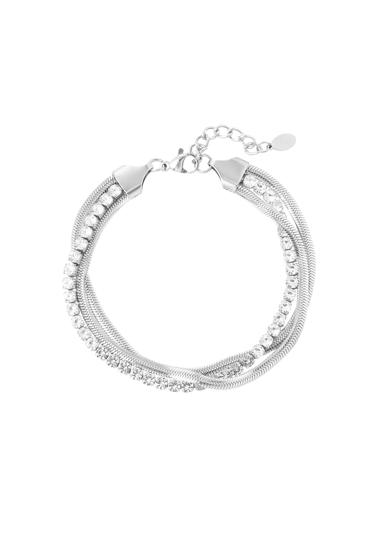 verspieltes armband mit bling – silber
