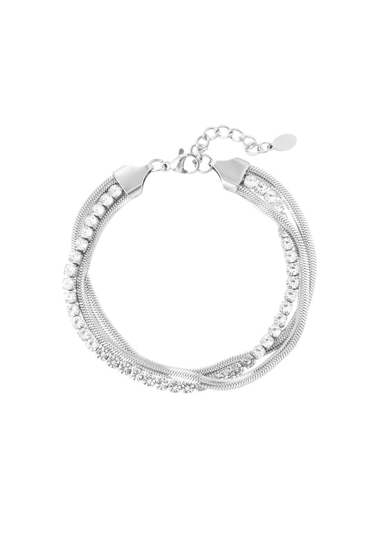 Verspieltes Armband mit Bling – Silber