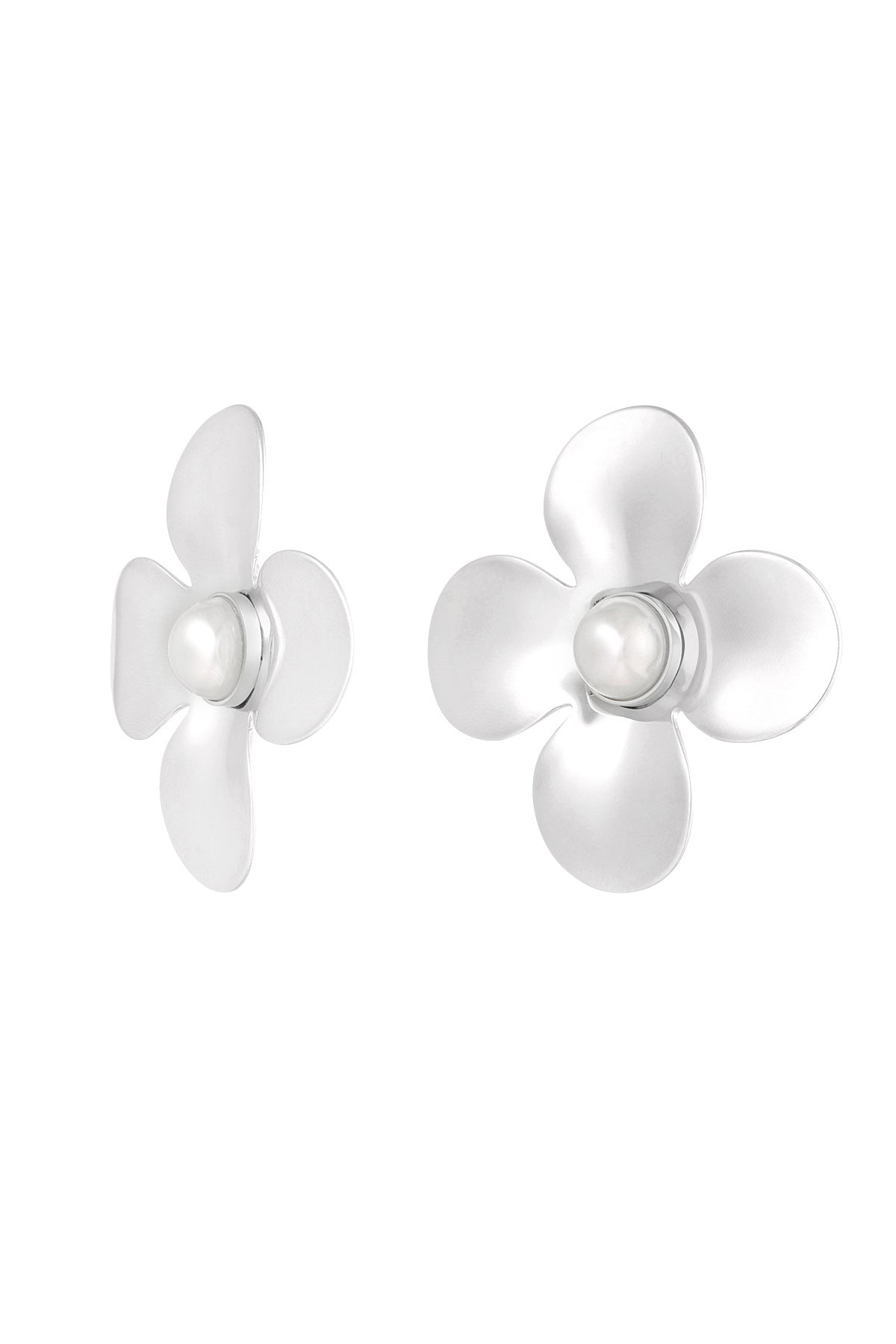 Damen Ohrringe Statement Florale Perlen | Edelstahl | Goldfarbe & Silberfarbe