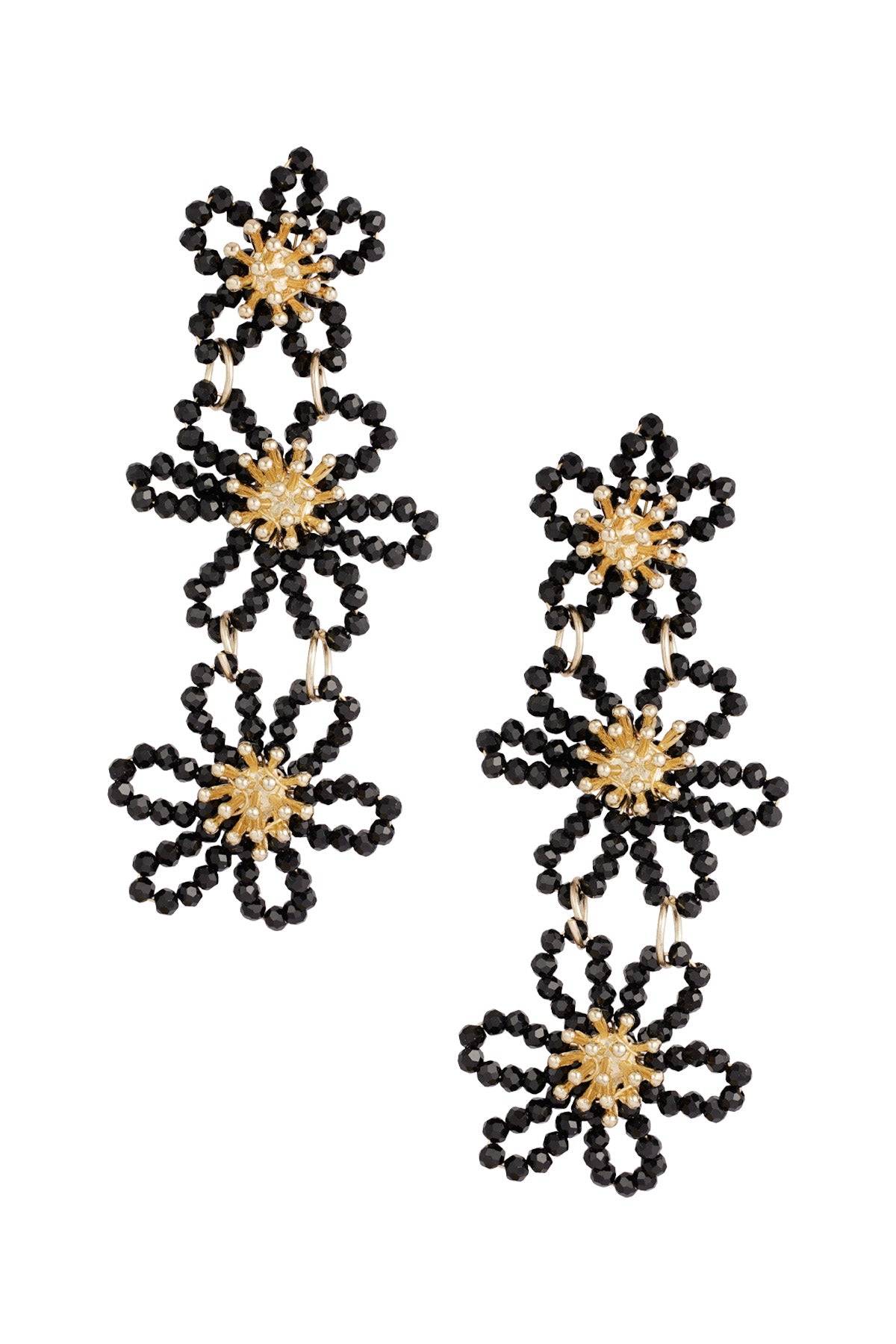 damen ohrringe blumen kristall | legierung | lila, mehrfarbig & beige