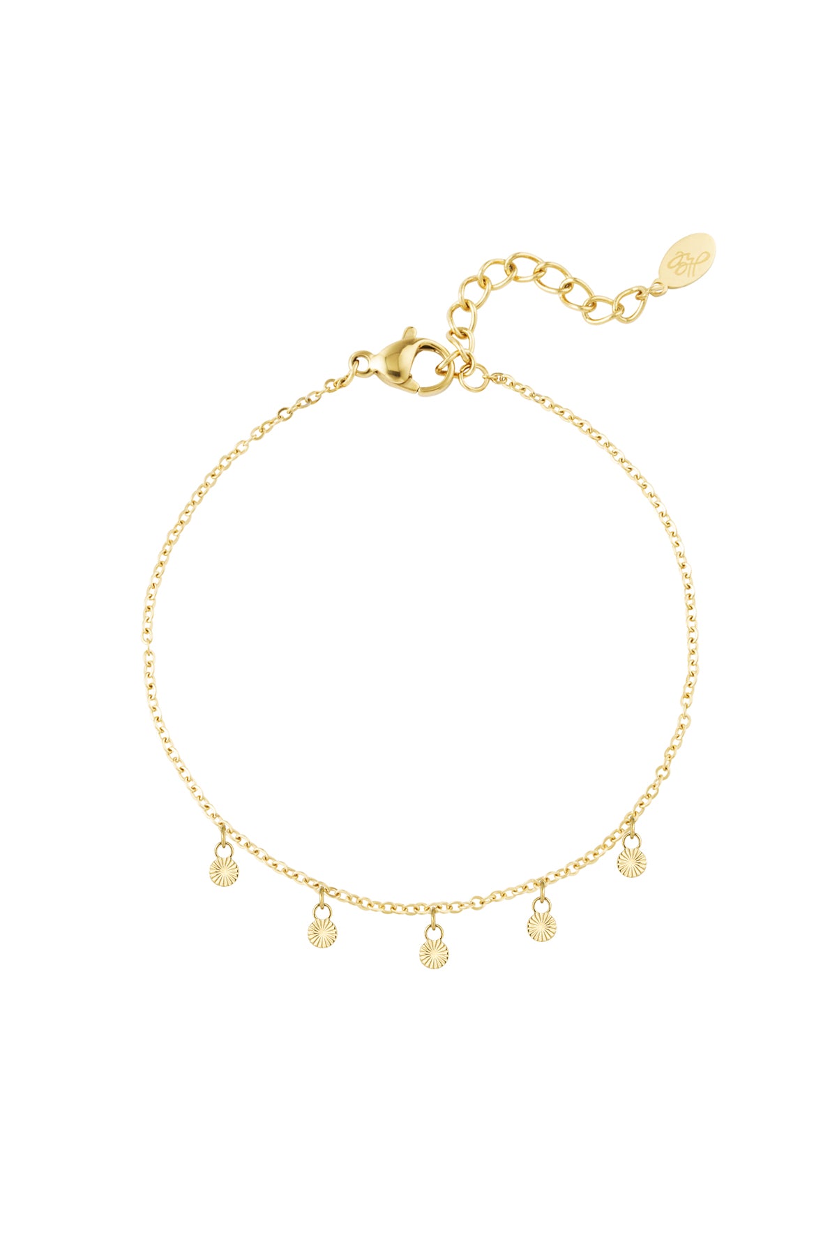 klassisches armband mit runden anhängern – goldfarbe  - goldfarbefarbe
