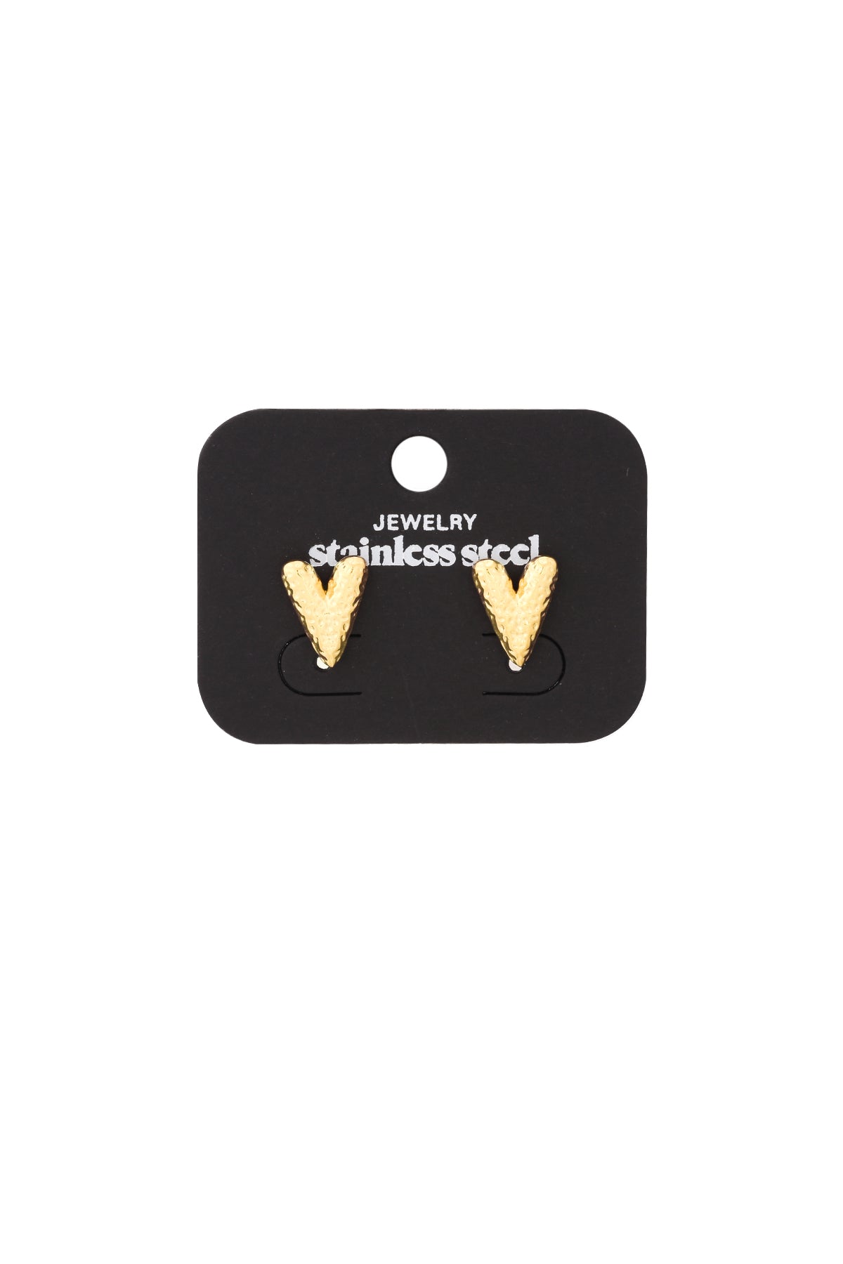 herz-ohrstecker mit struktur – goldfarbe - goldfarbefarbe