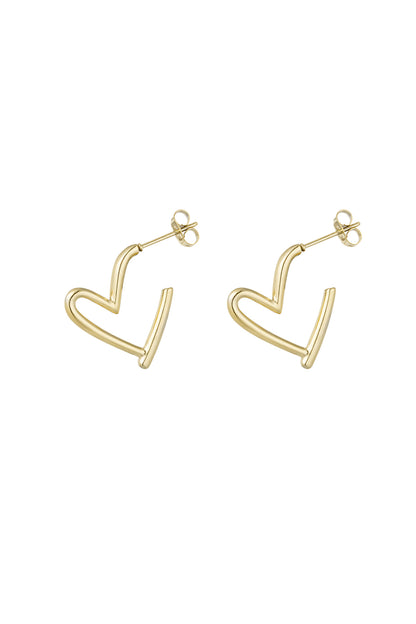 Damen Ohrringe Herzmotiv Alltag | Edelstahl | Gold & Silber