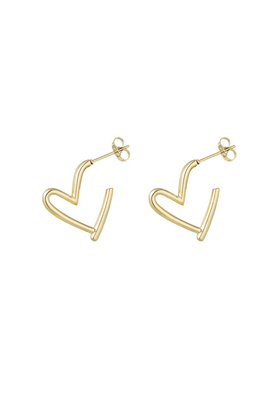 Damen Ohrringe Herzmotiv Alltag | Edelstahl | Gold & Silber