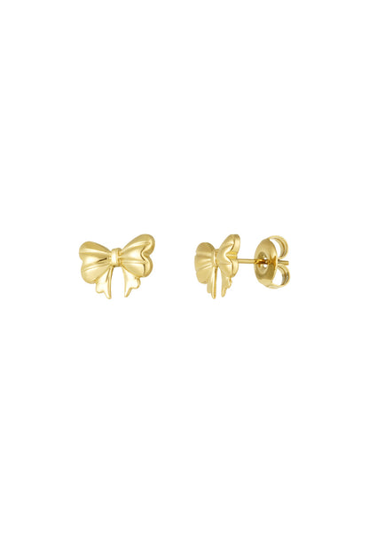 Damen Ohrstecker Schleife | Edelstahl | Goldfarbe