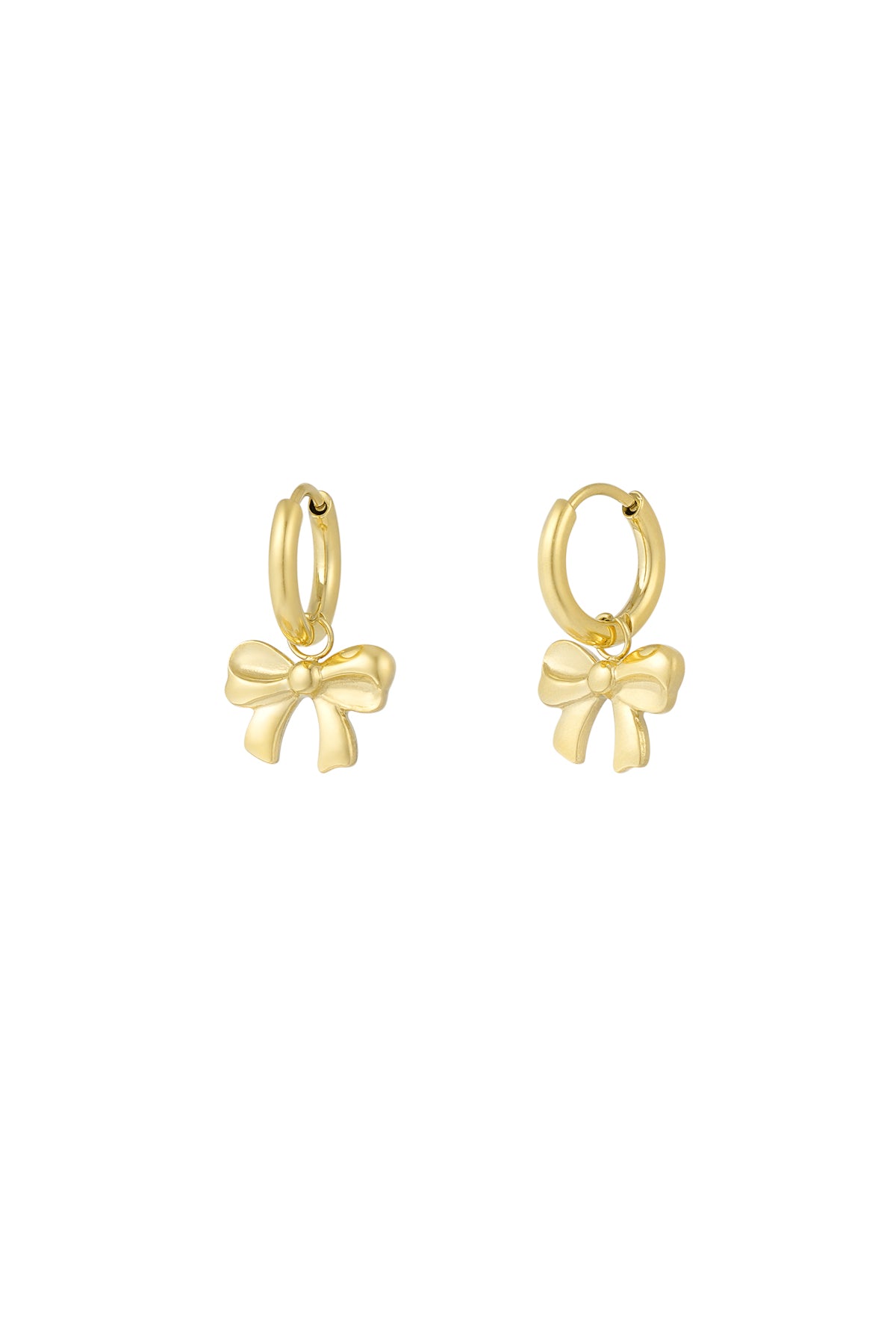 Damen Ohrringe Schleife Schlicht | Edelstahl | Goldfarbe