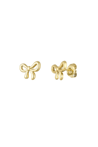 Damen Ohrstecker Schleife Leben | Edelstahl | Goldfarbe